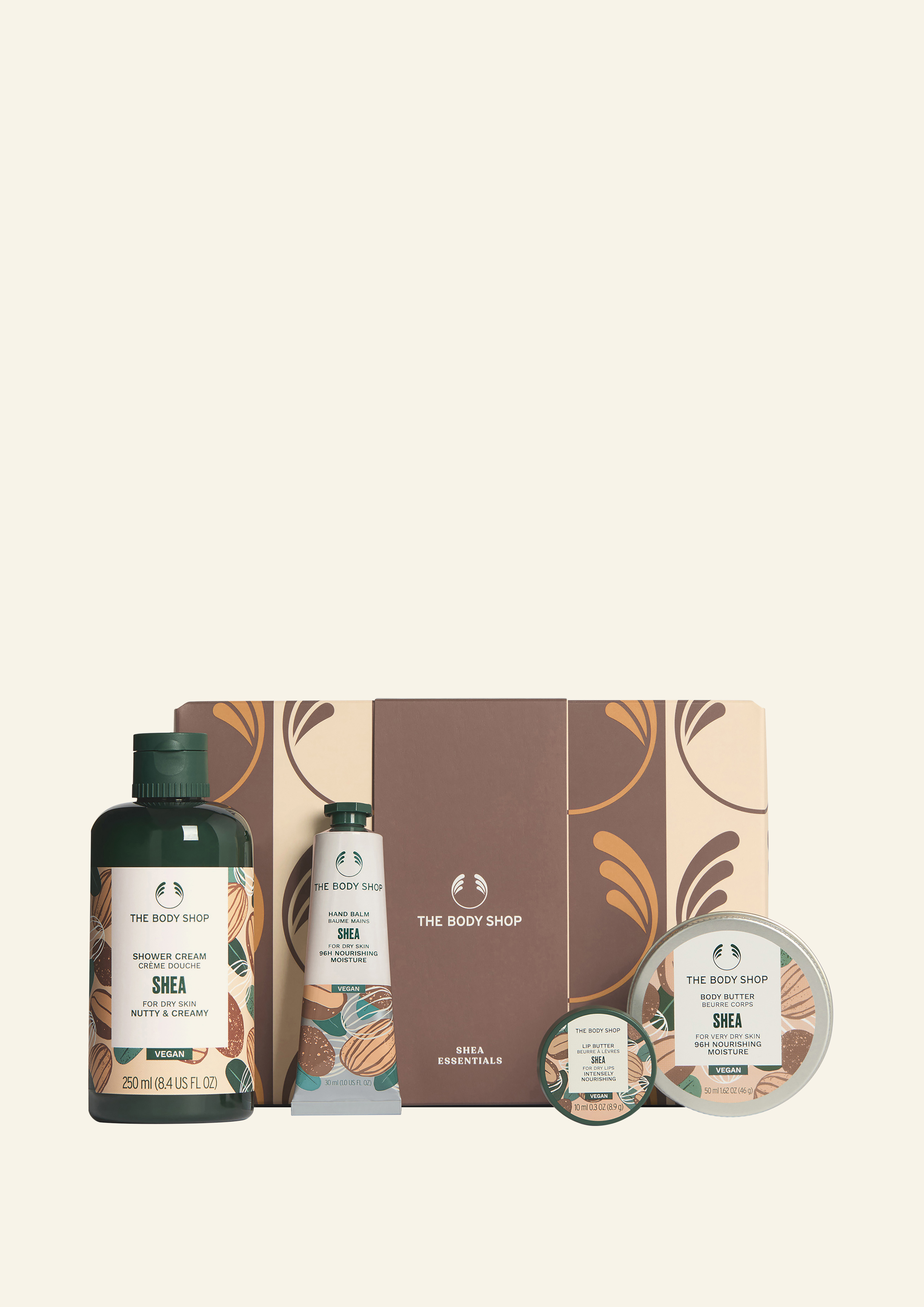 სასაჩუქრე ნაკრები AYR26 G3 შია შხ. კრემ-გელი 250მლ, კარაქი 50მლ, ტუჩის კარაქი 10მლ, ხელის ბალმი 30მლ