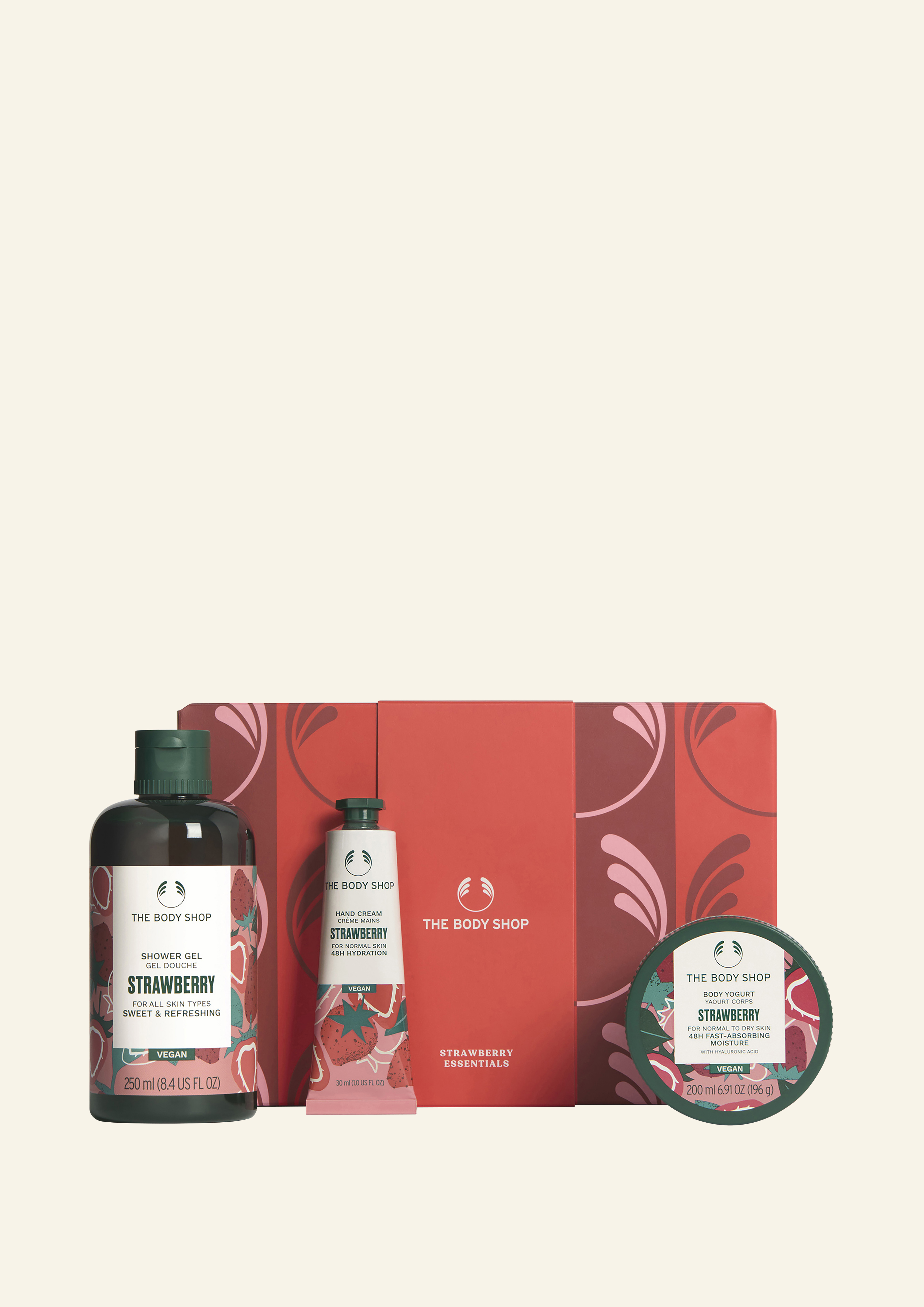 სასაჩუქრე ნაკრები AYR26 G3 მარწყვი შხ.გელი 250მლ, იოგურტი 200მლ, ხელის კრემი 30მლ